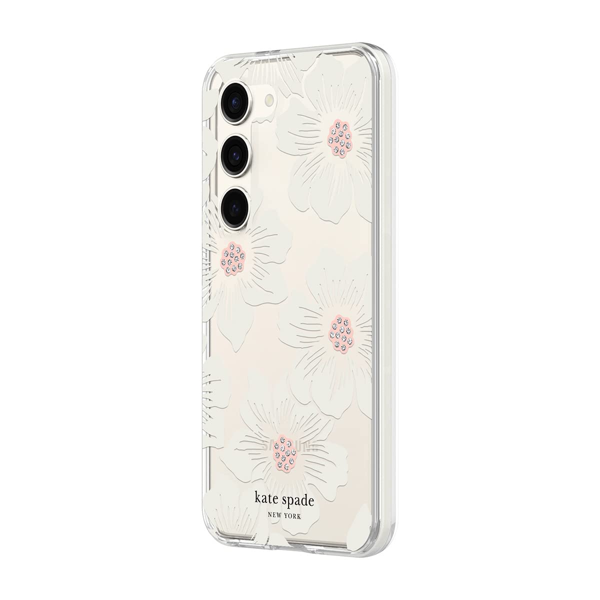 Kate Spade - New York Defensive Hardshell Case For Samsung Galaxy S23 - Hollyhock Floral Clear