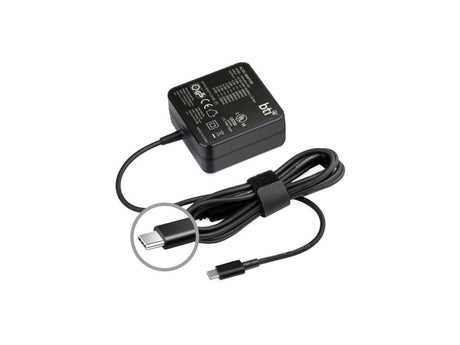 Bti - Ac Adapter 65w For Usb Type C Laptops - Black