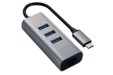 Satechi - Type C 2 In 1 Usb Hub With Ethernet - Space Gray