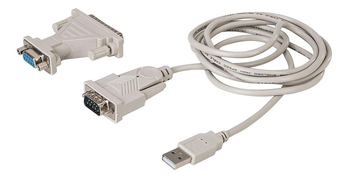 USB TO DB9 SERIAL CABLE WITH DB25 ADAPTER 6FT