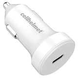 Cellhelmet - Pd Usb C Car Charger 20w And Usb C To Apple Lightning Cable 3ft - White