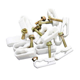 STEREN Coaxial Cable Clips - Cable Holder - Wire Clips - Siding Clips for Hanging - Cord Holder for Desk - Cable Clamps - Cord Clip - Wire Organizer Clips - Tv Mount Screws - White - 10 Pack