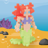 Plus Plus 3D Figure Building Block Set, Fun Stem Toys for Kids, 70 Interlocking Pieces - Mermaid Girl Mini Maker Tube