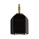 GOLD-PLATED Y-ADAPTER 1/8-INCH STEREO JACK-TO-1/8-INCH STEREO PLUG