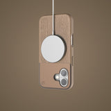 Atom Studios - Split Wood Fiber Magsafe Case For Apple Iphone 16 Pro Max - Taupe Wood