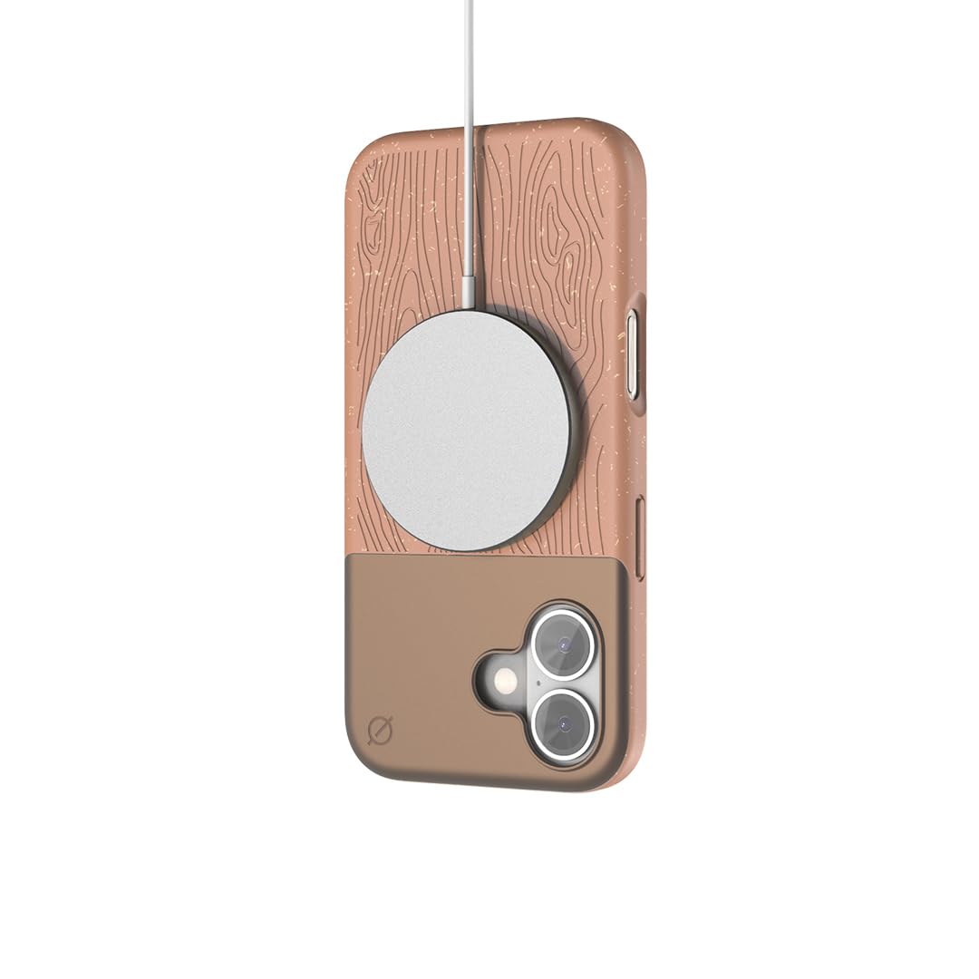 Atom Studios - Split Wood Fiber Magsafe Case For Apple Iphone 16 - Taupe Wood