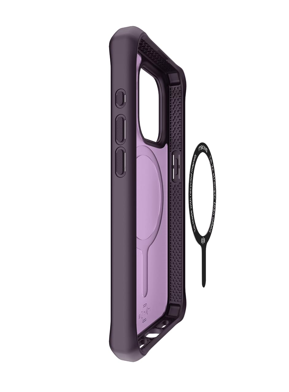 Itskins - Hybrid_r Frost Magsafe Case For Apple Iphone 15 Pro - Deep Purple