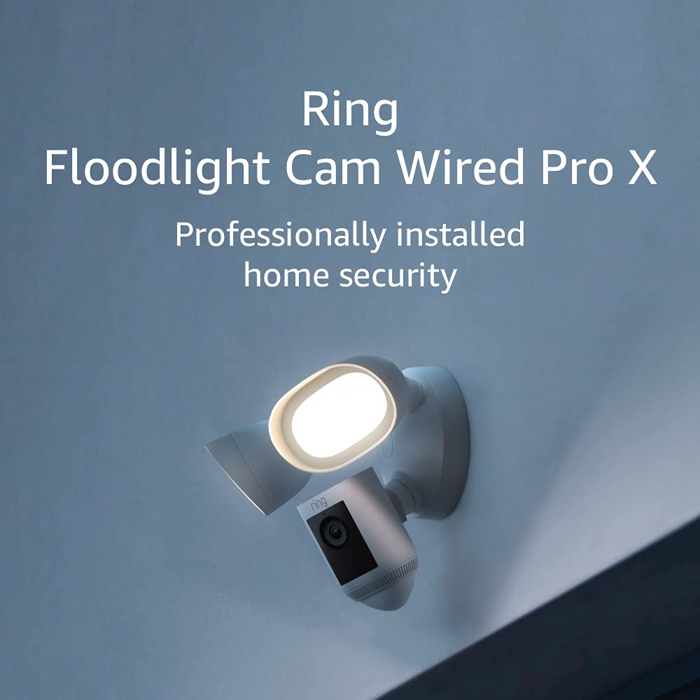 Ring Floodlight Cam Wired Pro X - lifetime video recording, 3-year device warranty, dedicated tech support - Distributor Bundle