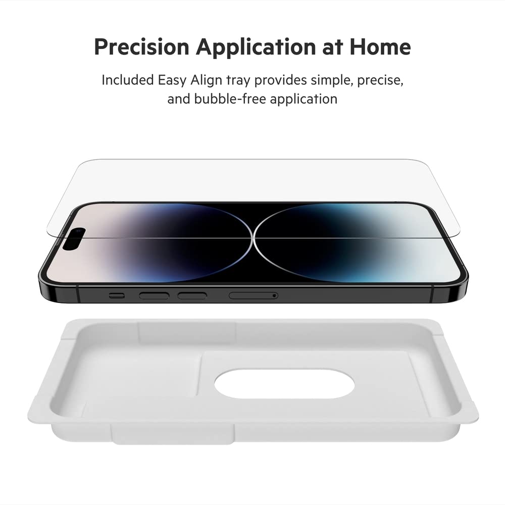 Belkin - Glass Screen Protector With Ez Tray For Apple Iphone 14 Pro Max - Clear