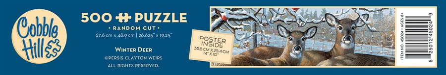 Cobble Hill 500 Piece Puzzle - Winter Deer - Sample Poster Included