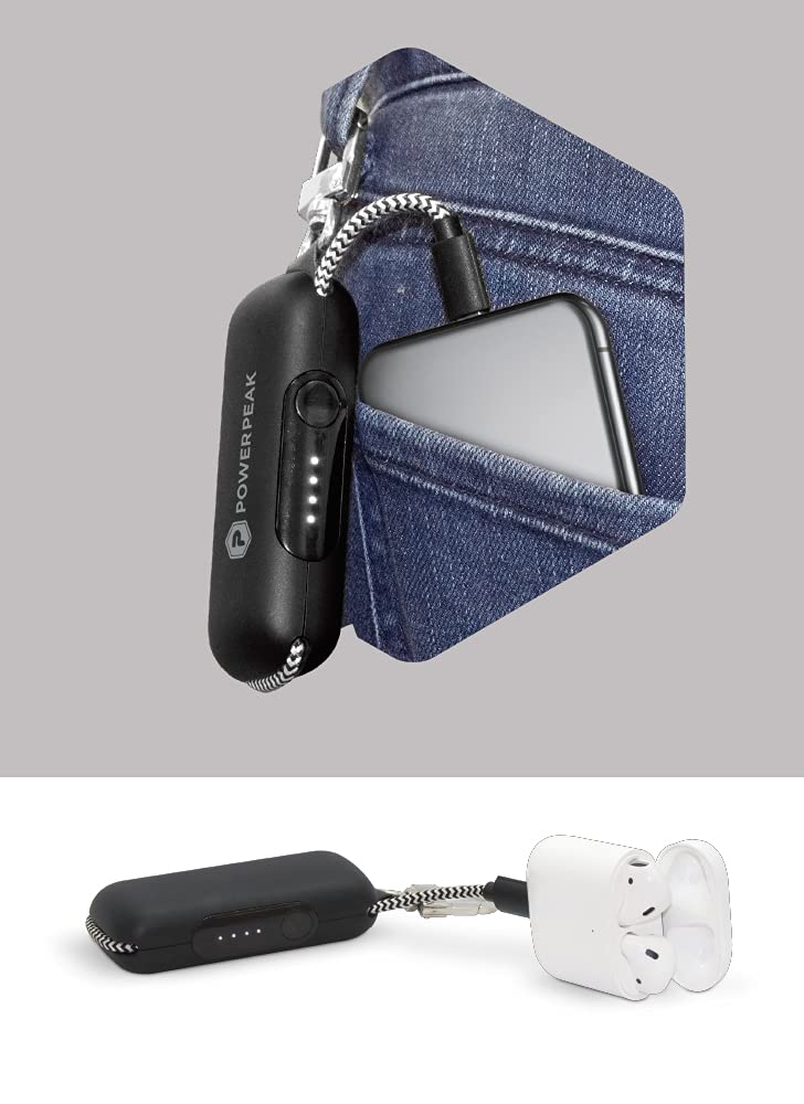POWERPEAK CLIP ON ULTRA PORTABLE CHARGER WITH INTEGRATED LIG