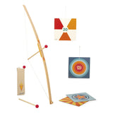 Janod - Wooden Archery Set - A Bow, 3 Arrows, a Quiver and 4 Targets - Outdoor Game and Sport - Dexterity and Motor Skills - 5 Years +