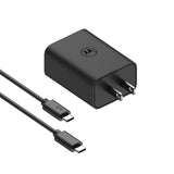 Motorola - Turbopower 50w Dual Port Charger With Usb C Cable - Black