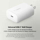 Belkin - Boost Charge 25w Usb C Pd Pps Wall Charger - White