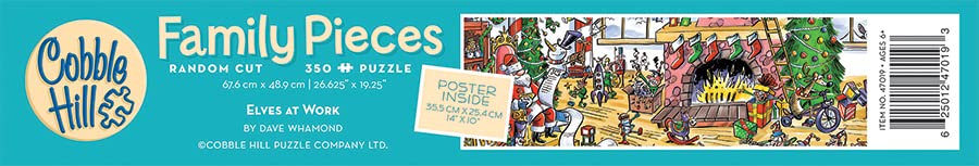 Cobble Hill Family Piece's 350 Puzzle - Elves at Work - Sample Poster Included