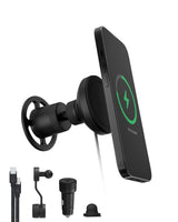 Mophie - Snap Plus Wireless Charging Car Vent Mount With Qi2 - Black