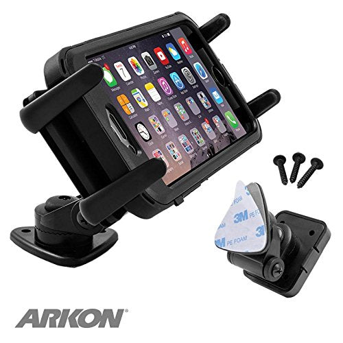 ARKON SM628 SLIM-GRIP ULTRA 1" MULTI-ANGLE ADHESIVE OR SCREW DASHBOARD OR CONSOLE MOUNT FOR SMARTPHONES & 7" OR 8" TABLETS