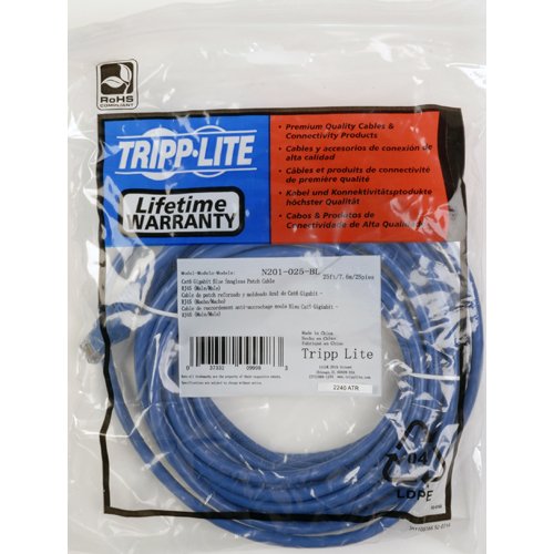 TRIPP LITE 25FT CAT6 SNAGLESS PATCH CABLE M/M BLUE