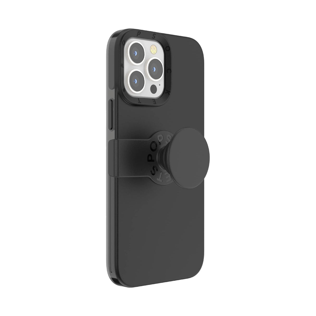 PopSockets: iPhone 13 Pro Max Case with Phone Grip and Slide, Wireless Charging Compatible - Clear Spearmint