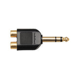 GOLD-PLATED Y-ADAPTER STEREO PHONE JACK-TO-PHONO PLUGS