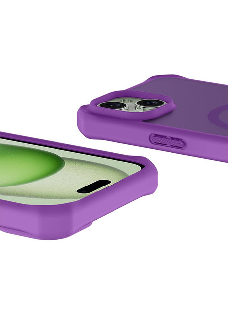 Itskins - Hybrid_r Frost Magsafe Case For Apple Iphone 15 Plus / Iphone 14 Plus - Deep Purple