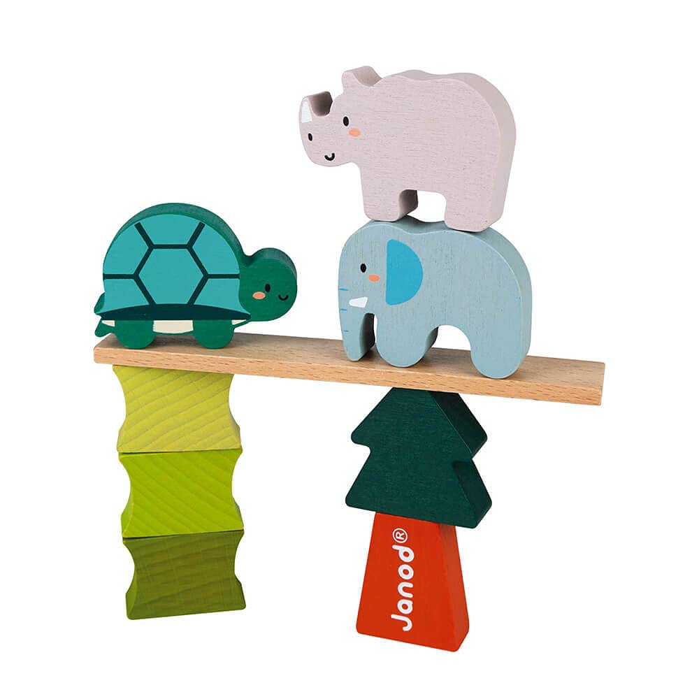 Janod World Wildlife Federation – 28 Piece Wooden Animal Stacking Game - Ages 2+