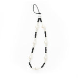 Moxyo - Lanyard Beaded Phone Charm - White And Black Pearl