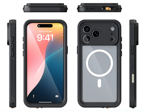 xBase iPhone 17 Pro Waterproof MagSafe Compatible Case w/Wrist Strap