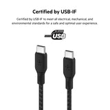 Belkin - Braided 100w Usb C 2.0 To Usb C 2.0 Cable 2m - Black