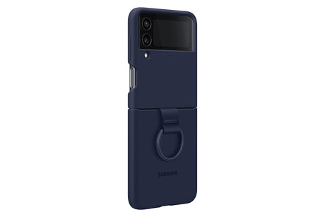 Samsung - Silicone Case With Ring For Samsung Galaxy Z Flip4 - Navy