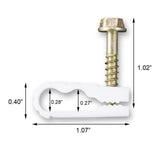 STEREN Coaxial Cable Clips - Cable Holder - Wire Clips - Siding Clips for Hanging - Cord Holder for Desk - Cable Clamps - Cord Clip - Wire Organizer Clips - Tv Mount Screws - White - 10 Pack