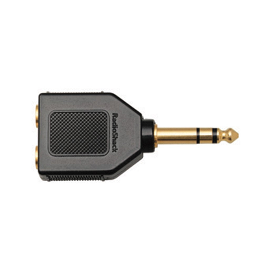 GOLD-PLATED 1/4-INCH STEREO HEADPHONE PLUG ADAPTER