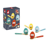 Janod - Egg Race Game - 4 Spoons and 4 Wooden Eggs - Ages 3 Years