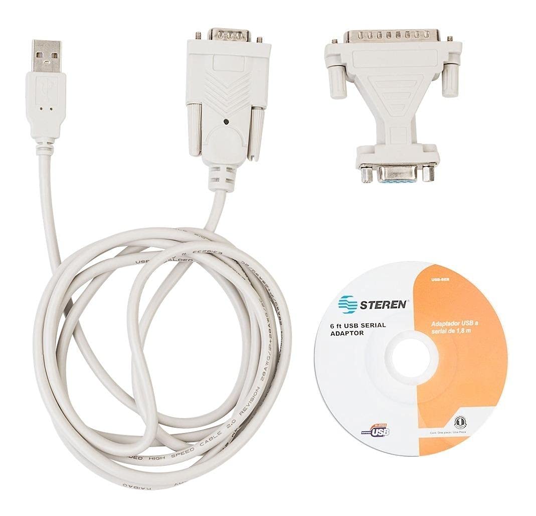 USB TO DB9 SERIAL CABLE WITH DB25 ADAPTER 6FT