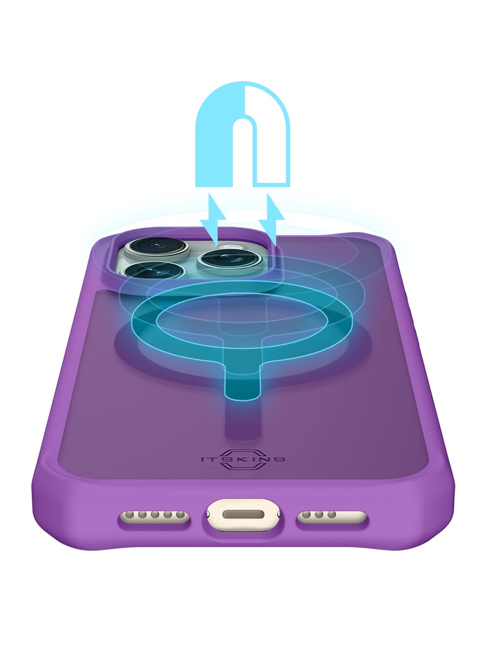 Itskins - Hybrid_r Frost Magsafe Case For Apple Iphone 15 Pro Max - Deep Purple