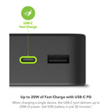 Mophie - Powerstation 2023 Power Bank 20,000 Mah - Black