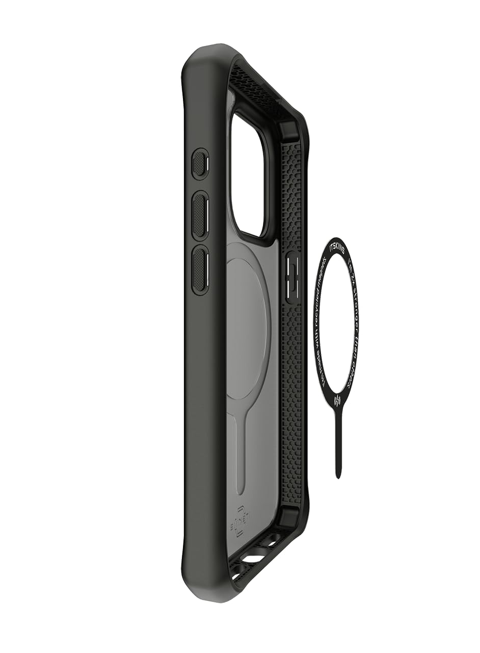 Itskins - Hybrid_r Frost Magsafe Case For Apple Iphone 15 Pro - Black