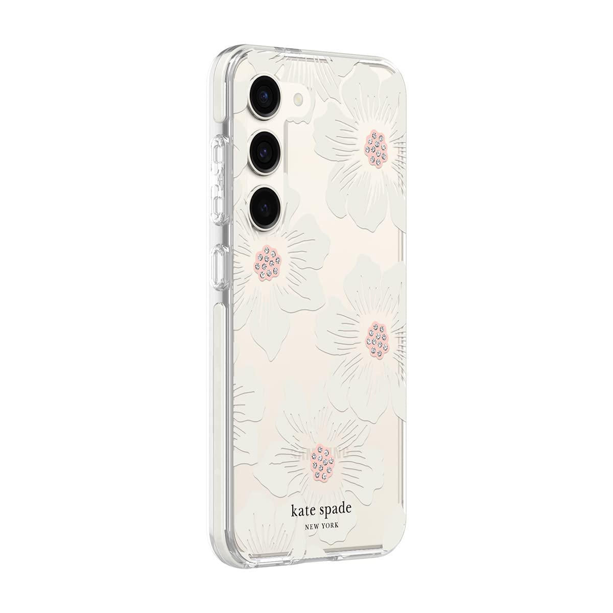 Kate Spade - New York Defensive Hardshell Case For Samsung Galaxy S23 - Hollyhock Floral Clear