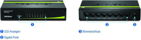 TRENDNET TEGS80G 8 PORT GIGABIT GREENNET SWITCH (METAL)