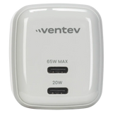Ventev - 65W ULTRAFAST USB C Universal Dual GaN Mini Wall Charger - Gray