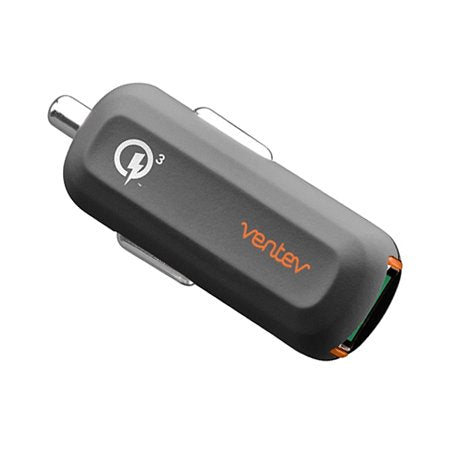 Ventev - Qc3.0 24w Dashport Rq1300 Mini Car Charger And Usb A To Micro Usb Cable 3.3ft - Gray