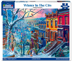 White Mountain Puzzles - Winter In The City - 1000 Piece Jigsaw Puzzle