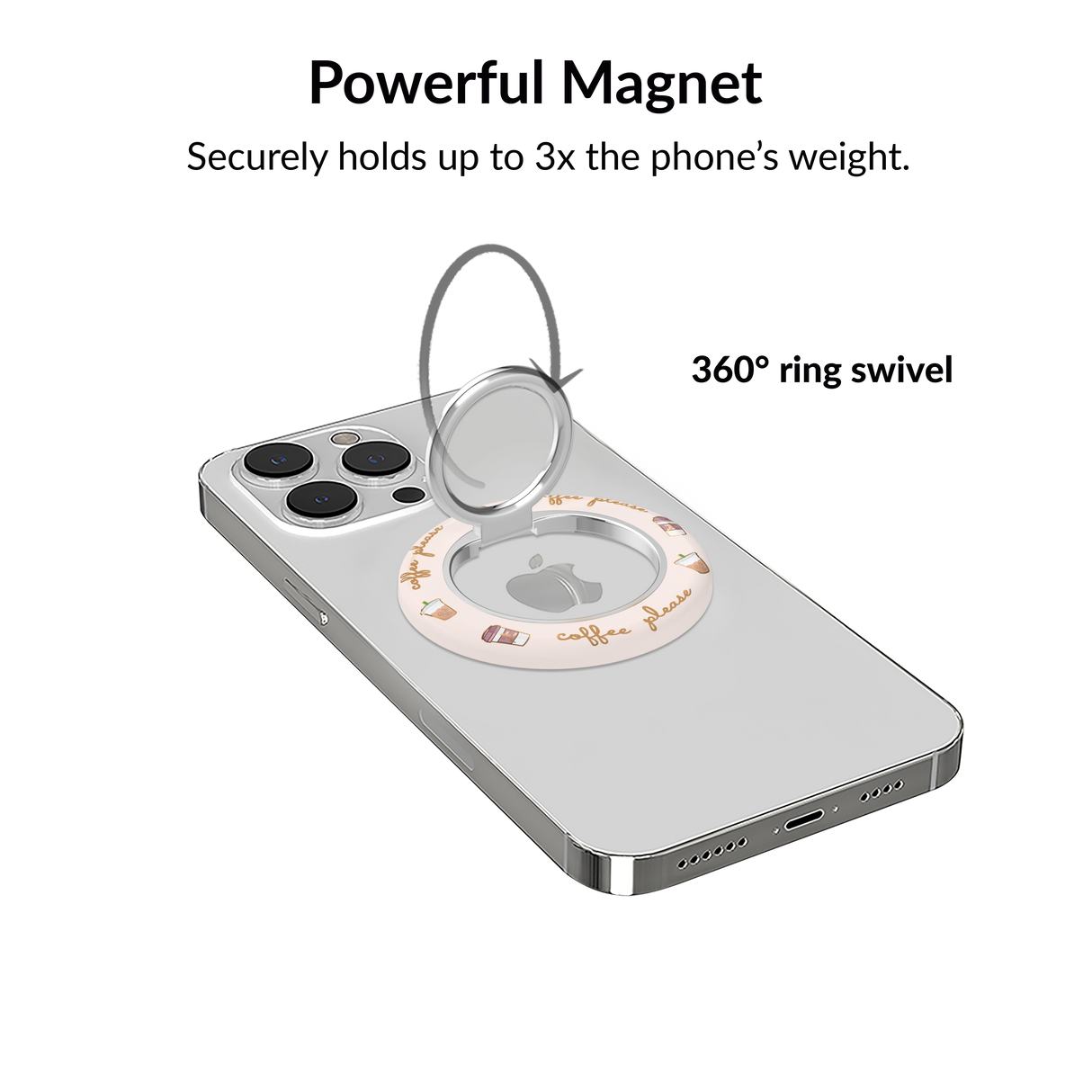 VELVET CAVIAR - Magnetic Phone Ring & Stand - Coffee Please