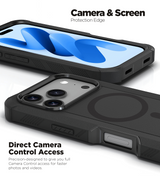 xBase iPhone 17 Pro Max - Boulder MagSafe Heavy-Duty Co-Molded Rugged Protective Case - Black