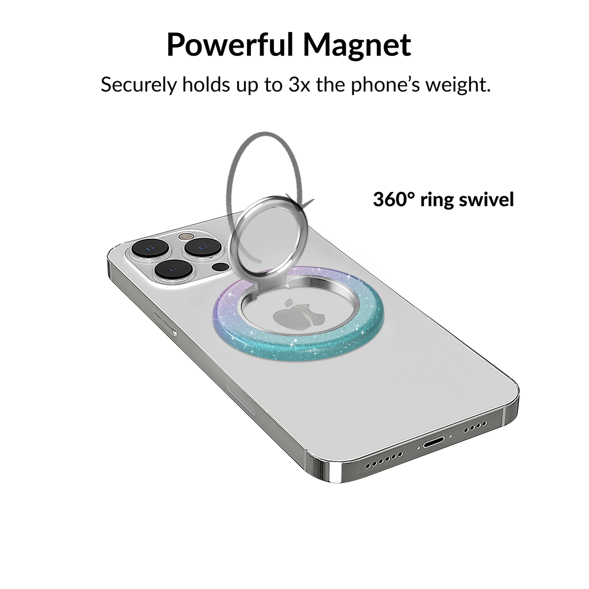 VELVET CAVIAR - Magnetic Phone Ring & Stand - Ombre Stardust Glitter