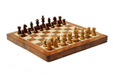 Wood Expressions - Travel Magnetic Wood Folding Chess Set, 12 inches