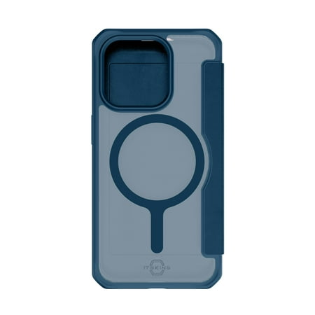 Itskins - Hybrid_r Folio Magsafe Case For Apple Iphone 15 Pro Max - Navy Blue