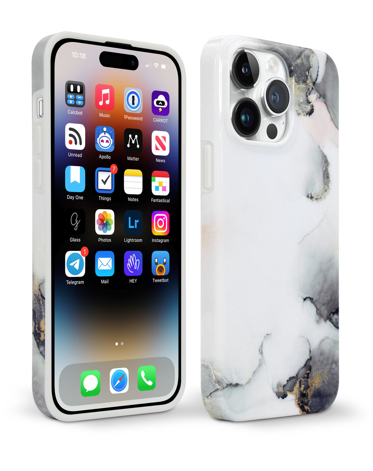 BASE IPHONE 15 PRO (6.1) - MARBLE LUXURY SHOCKPROOF COVER - image 1