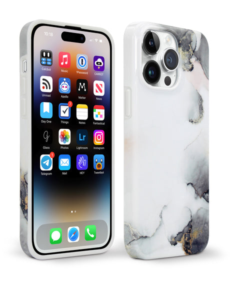BASE IPHONE 15 PRO (6.1) - MARBLE LUXURY SHOCKPROOF COVER - image 1