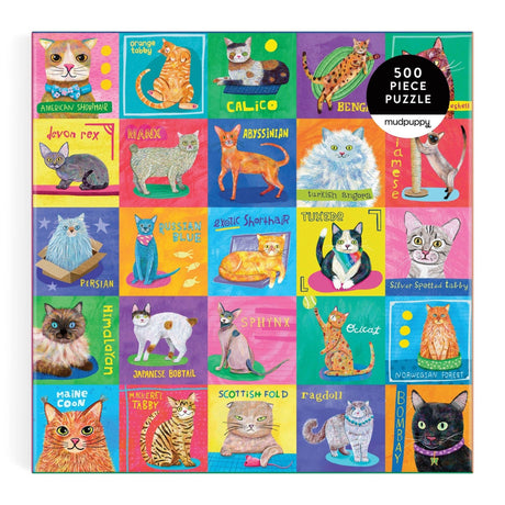 Mudpuppy - Purr-fect Portraits 500 Piece Family Puzzle